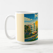 Miami Florida Vintage Travel Poster Mug コーヒーマグカップ (左)