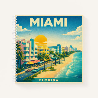 Miami Florida Vintage Travel Poster Notebook ノートブック