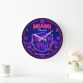 Miami Florida Waterfront ラージ壁時計 (ホーム)