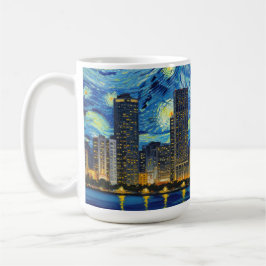 Miami Golden Shore Soccer Elegant and Oil Fine Art コーヒーマグカップ