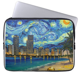 Miami Golden Shore Soccer Elegant and Oil Fine Art ラップトップスリーブ