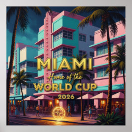 Miami Home  World Cup 2026 ArtDeco Soccer Night ポスター
