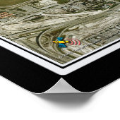 Miami Intl Airport Florida Satellite Poster Map ポスター (角)