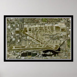 Miami Intl Airport Florida Satellite Poster Map ポスター