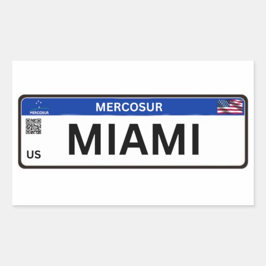 Miami Mercosur 長方形シール (正面)