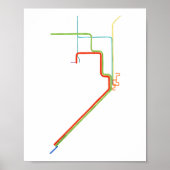 Miami Metrorail Map Art ポスター (正面)