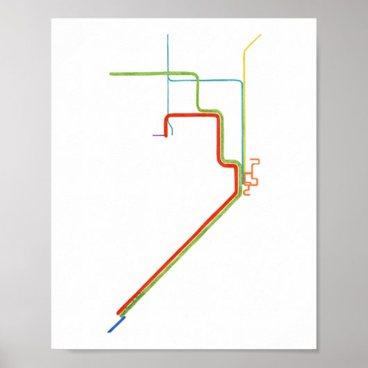 Miami Metrorail Map Art ポスター (正面)