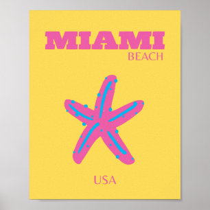 Miami, Miami Beach, Travel Art ポスター