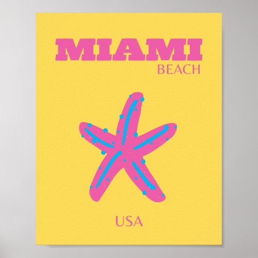 Miami, Miami Beach, Travel Art ポスター (正面)
