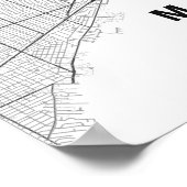 Miami Minimalist Map (Black & White) ポスター (角)