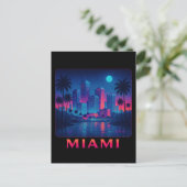 Miami Moonrise - Neon Skyline ポストカード (スタンド正面)