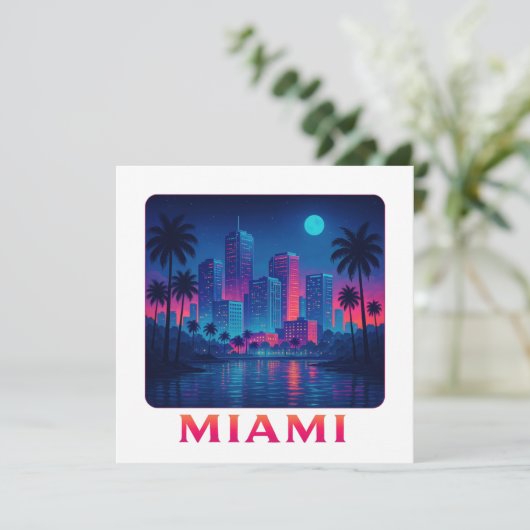 Miami Moonrise - Neon Skyline Card (スタンド正面)