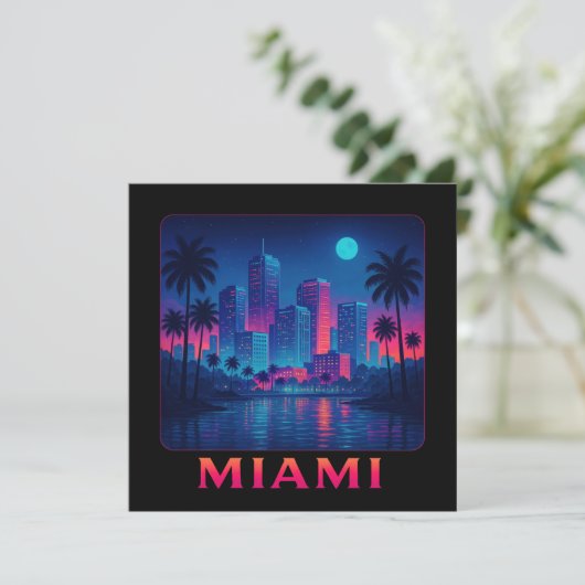 Miami Moonrise - Neon Skyline Card (スタンド正面)