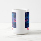 Miami Moonrise - Neon Skyline Graphic Tee コーヒーマグカップ (中央)
