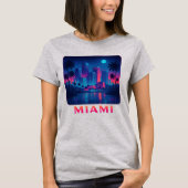 Miami Moonrise - Neon Skyline Graphic Tee Tシャツ (正面)