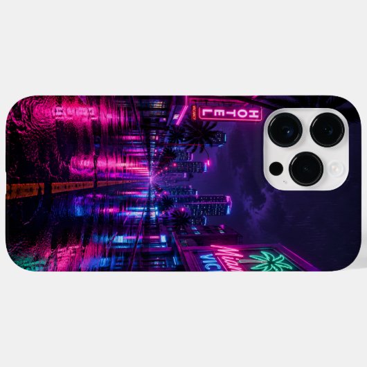 Miami Neon Night Cell Phone Case Case-Mate iPhoneケース (裏面 (横))