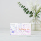 Miami Neon Vibrant Hair Salon Appointment Card & 名刺 (スタンド正面)
