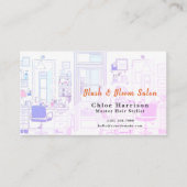 Miami Neon Vibrant Hair Salon Appointment Card & 名刺 (正面)