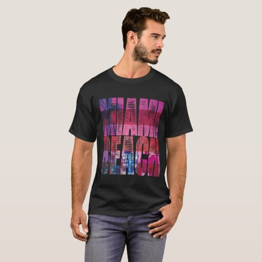 miami night beach fun style tシャツ (正面フル)