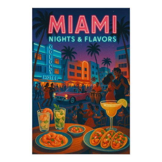 Miami Nights – Food & Vibes ポスター (正面)