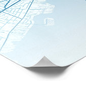 Miami OceanPrint Florida City Map Wallart Poster ポスター (角)