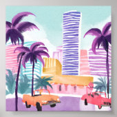 Miami Pastels | Messy Watercolor Painting ポスター (正面)
