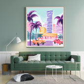 Miami Pastels | Messy Watercolor Painting ポスター