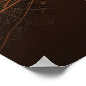 Miami Print Florida City Map Wallart Poster Gift ポスター (角)