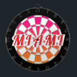 MIAMI Red text on Pink Orange Black And White ダーツボード<br><div class="desc">MIAMI Red text on Pink Orange Black And White Dart Board. You may edit text by selecting the personalization option 🎯Please let me know if you have additional questions and because Zazzle's customer support handles the customer experience you may reach Zazzle customer support by chat, phone or email as explained...</div>