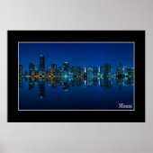Miami skyline at night panorama - Poster ポスター (正面)