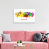 Miami skyline in watercolor キャンバスプリント (インサイチュ (リビング))