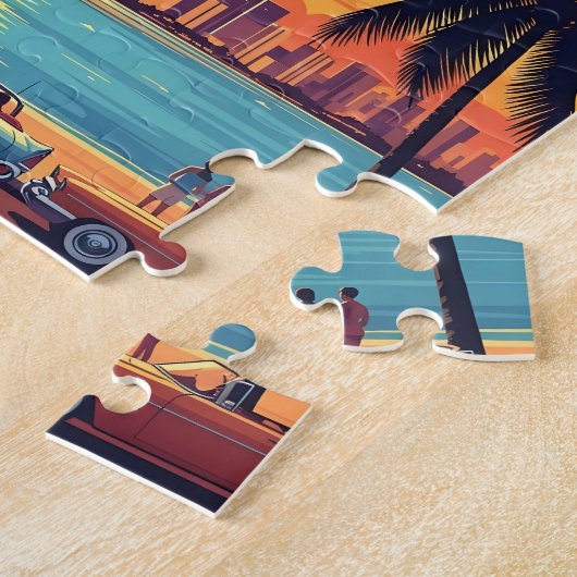 Miami Skyline Sunset ジグソーパズル (側面)