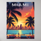 Miami Skyline Sunset ポスター (正面)