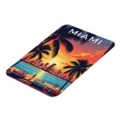 Miami Skyline Sunset マグネット (左側)