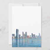 Miami Skyline Watercolor Elegant Wedding 招待状 (裏面)