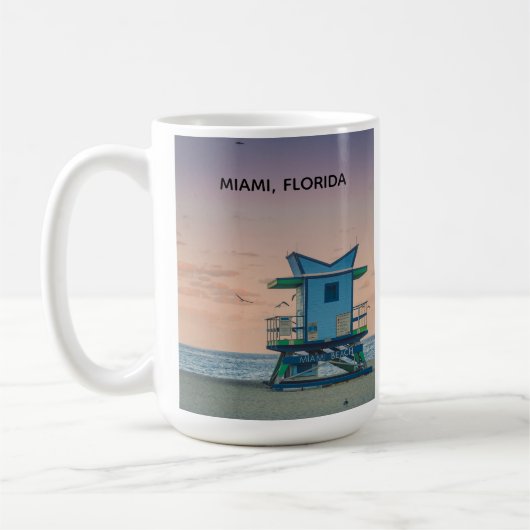 Miami South Beach Florida Life Guard Ocean  コーヒーマグカップ (左)