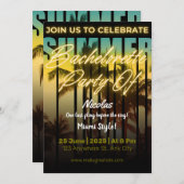 Miami Summer Girls Weekend Bachelorette Party 招待状 (正面/裏面)