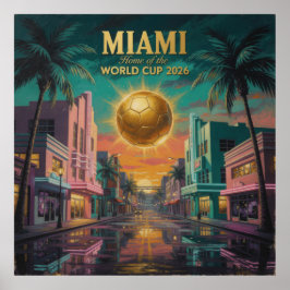 Miami Sunset World Cup 2026 Soccer Poster — Art De ポスター