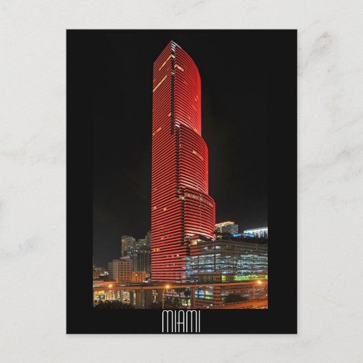 Miami Tower, reflections of red ポストカード (正面)