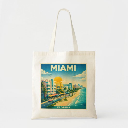 Miami Travel Poster Tote Bag トートバッグ (正面)