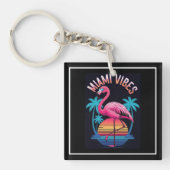 Miami Vibes Summer Flamingo Design-63454 キーホルダー (正面)