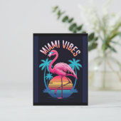 Miami Vibes Summer Flamingo Design-63454 ポストカード (スタンド正面)