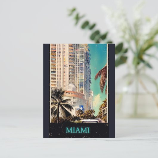 Miami vintage poster  ポストカード (スタンド正面)