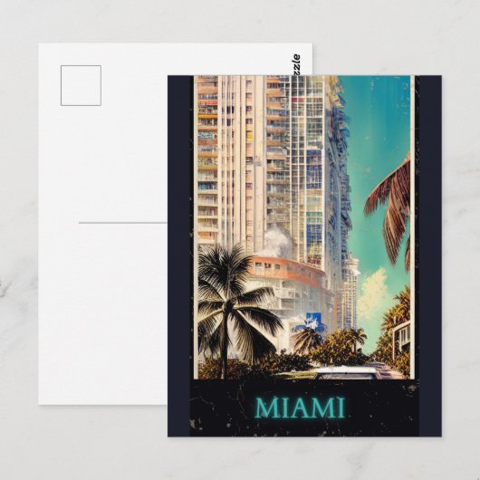 Miami vintage poster  ポストカード (正面/裏面)