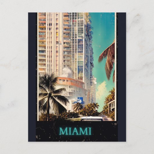 Miami vintage poster  ポストカード (正面)