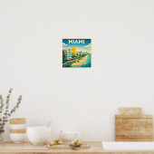MIami Vintage Travel Poster ポスター (キッチン)