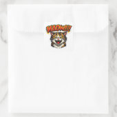 Miaow!! | Funny Cat Sticker for Cat Lovers スクエアシール (バッグ)