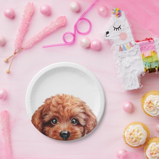 miartによるトイプードルの赤茶色のオリジナル ペーパープレート (パーティー)