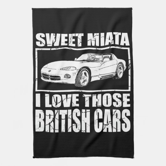 Miataの毒蛇イギリス車の冗談 キッチンタオル (縦)