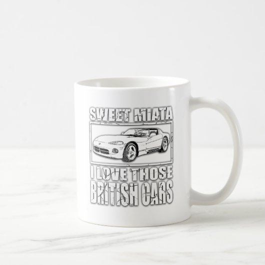 Miataの毒蛇イギリス車の冗談 コーヒーマグカップ (右)